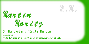 martin moritz business card